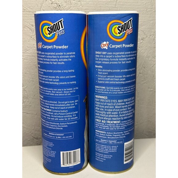 Shout PetsOxy Odor Eliminating Carpet Powder Lot of 2 - Picture 2 of 2